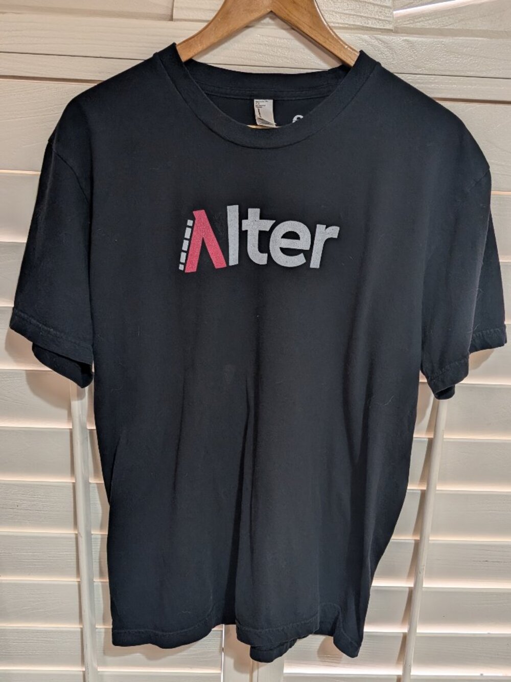 Alter Photo Lens Black Short Sleeve American Apparel Shirt Size Large